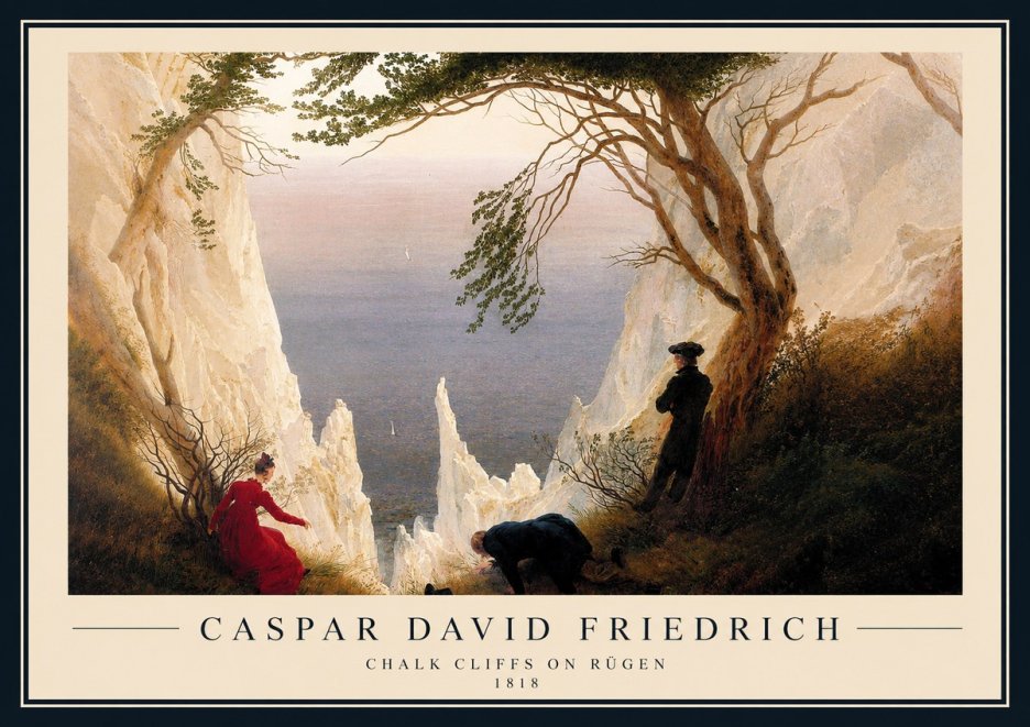 Caspar David Friedrich Chalk Cliffs on Rügen No1 - Poster