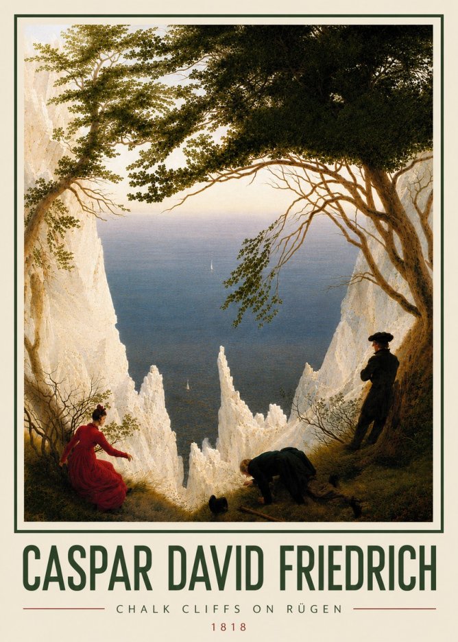 Caspar David Friedrich Chalk Cliffs on Rügen No5 - Poster