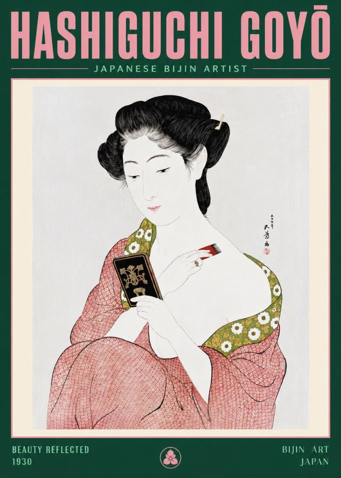 Hashiguchi Goyō Beauty Reflected No3 - Poster