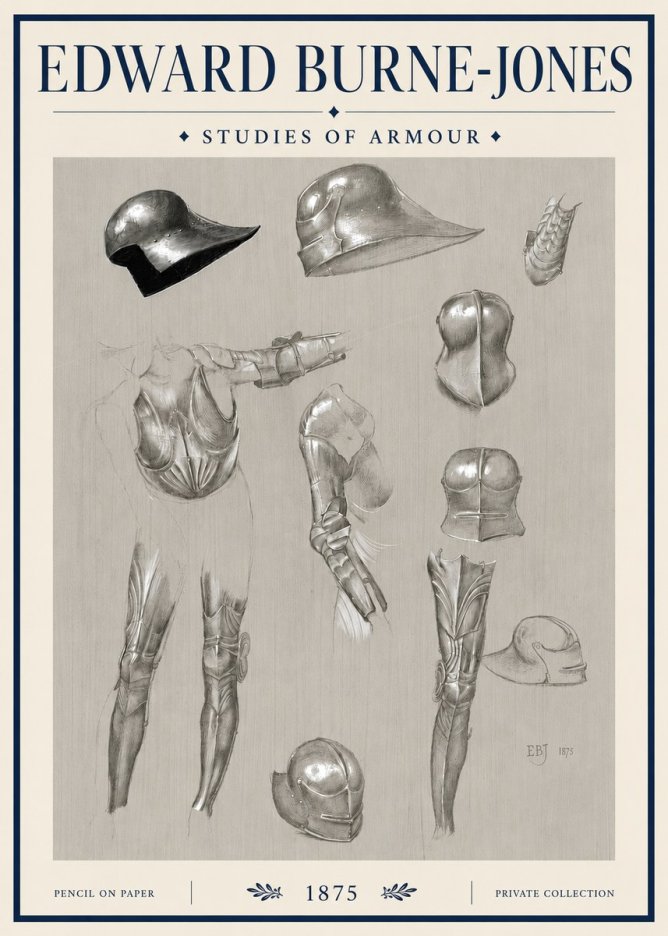 Edward Burne-Jones Studies of Armour No4 - Poster