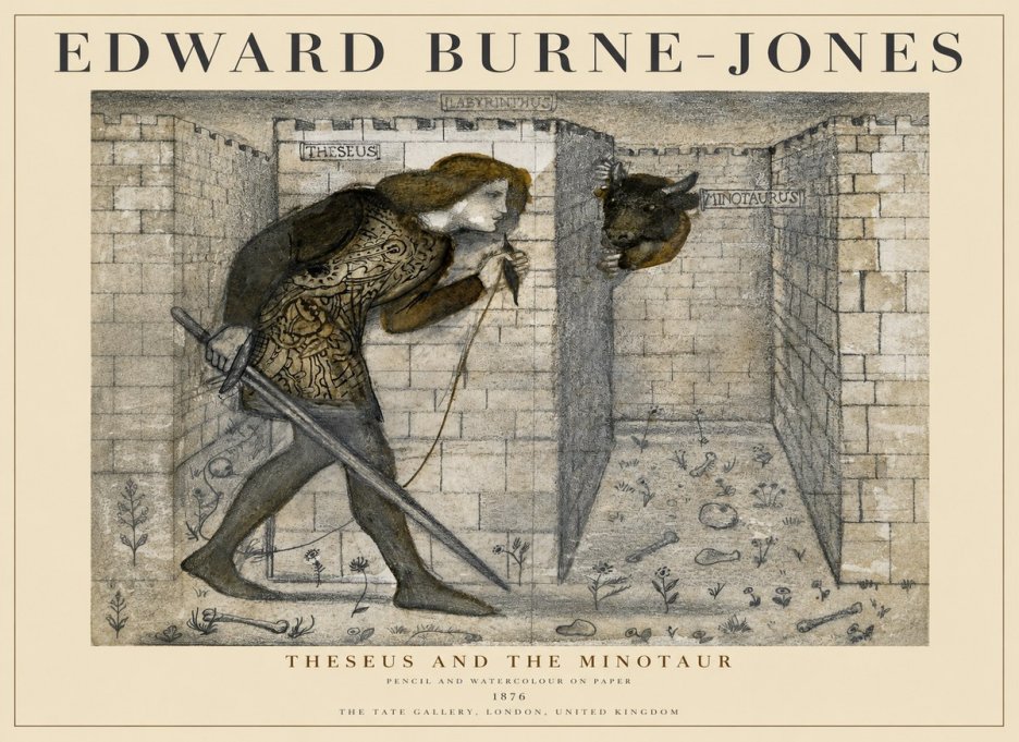Edward Burne-Jones Theseus and the Minotaur No1 - Poster