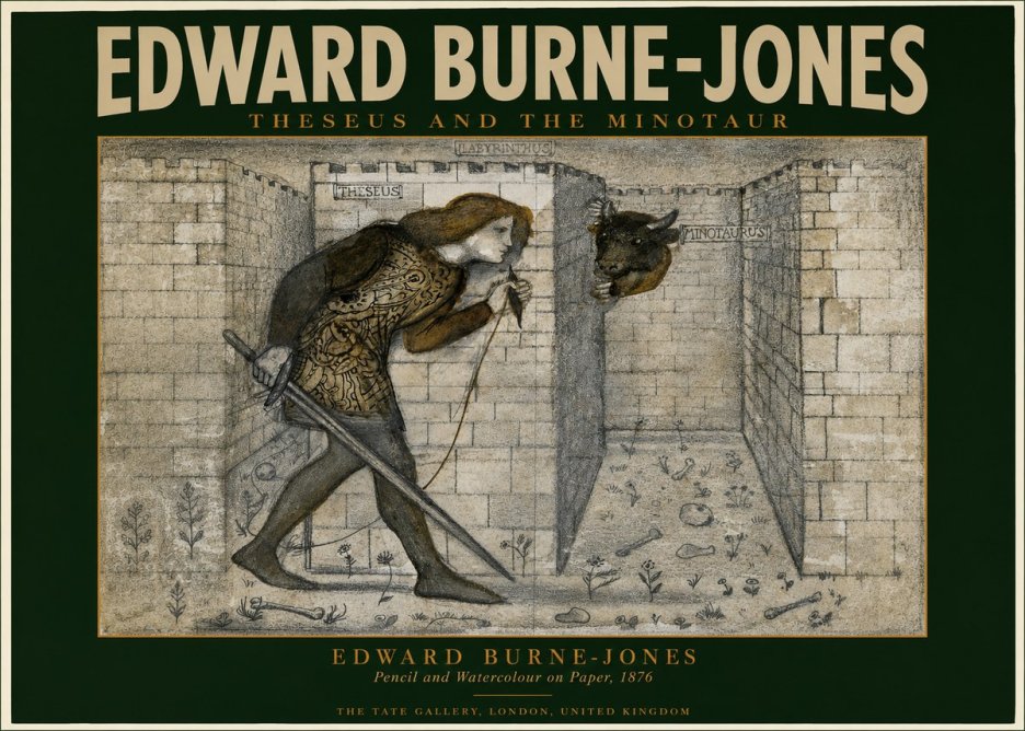Edward Burne-Jones Theseus and the Minotaur No2 - Poster