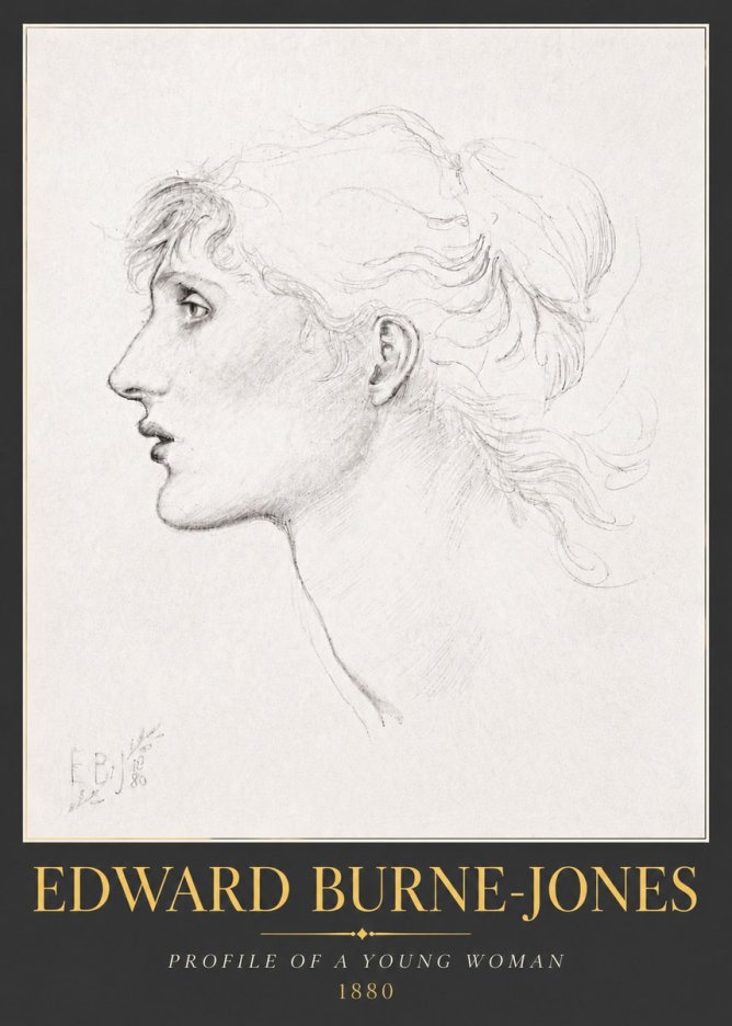 Edward Burne-Jones Profile of a Young Woman No5 - Poster