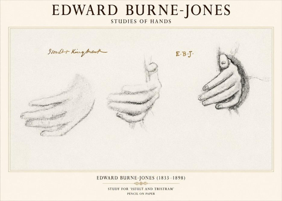 Edward Burne-Jones Study for 'Iseult and Tristram' No1 - Poster