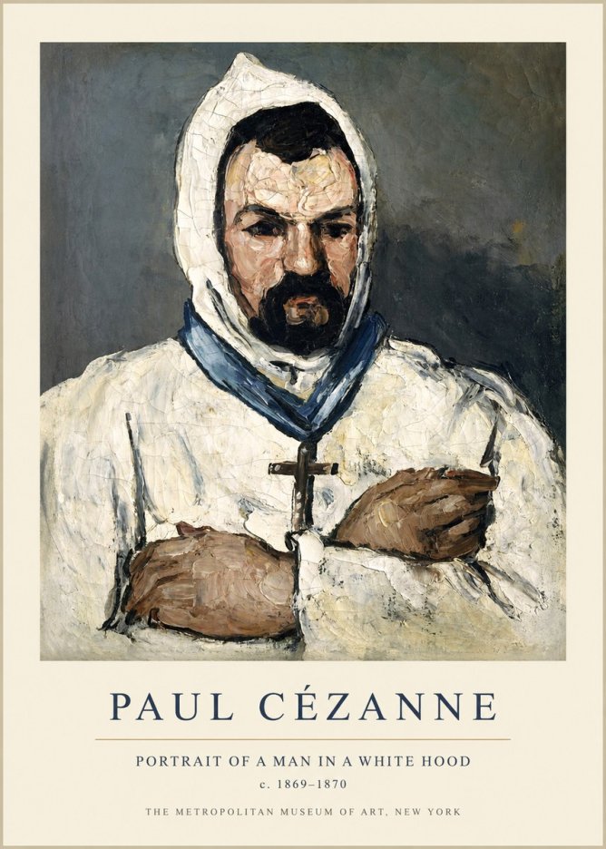 Paul Cézanne Portrait of a Man in a White Hood No1 - Poster
