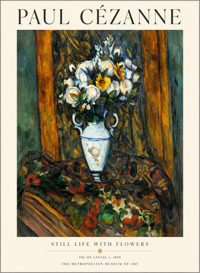 Paul Cézanne Still Life with Flowers No1 - Poster