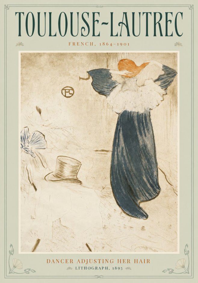 Toulouse-Lautrec Dancer Adjusting Her Hair No3 - Poster