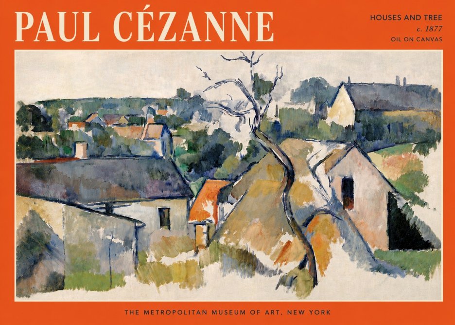 Paul Cézanne Houses and Tree No6 - Poster