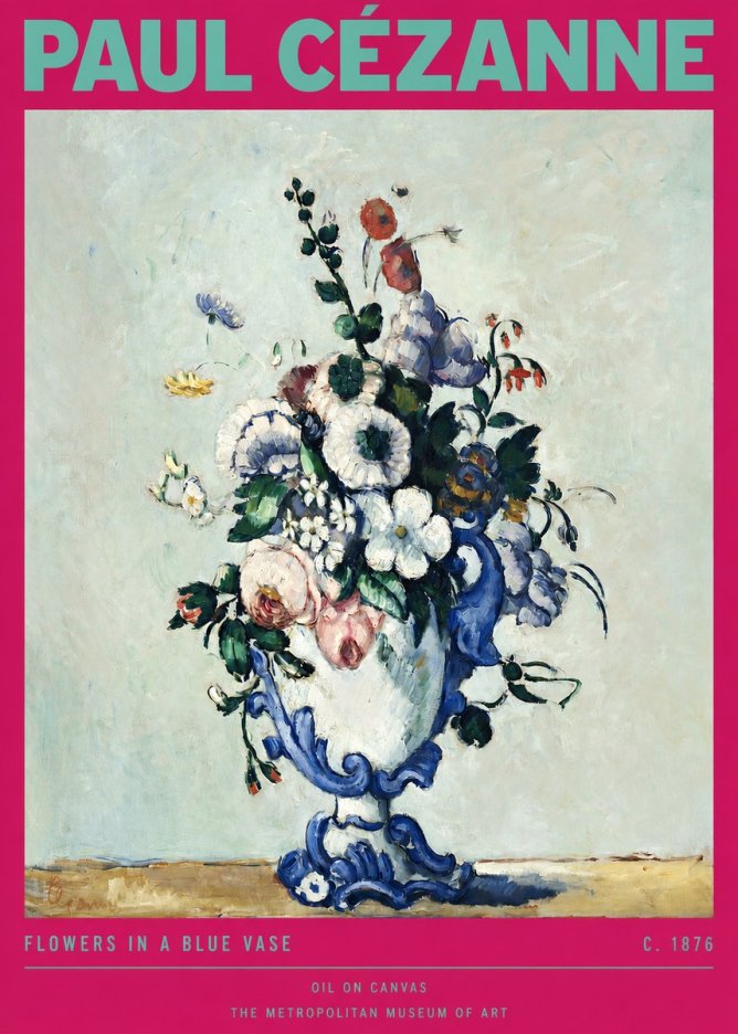 Paul Cézanne Flowers in a Blue Vase No2 - Poster