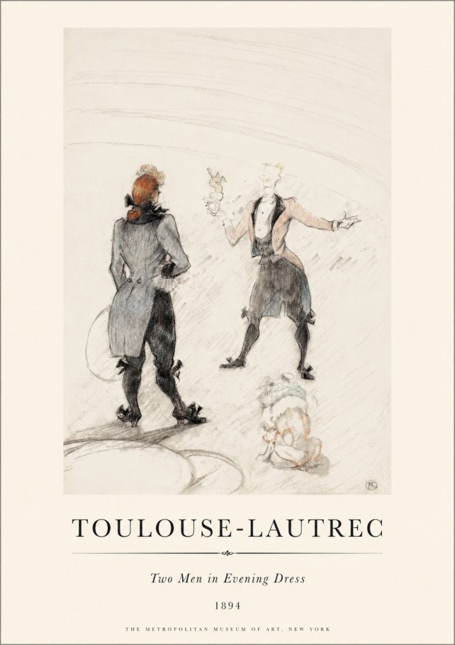 Toulouse-Lautrec Two Men in Evening Dress No1 - Poster