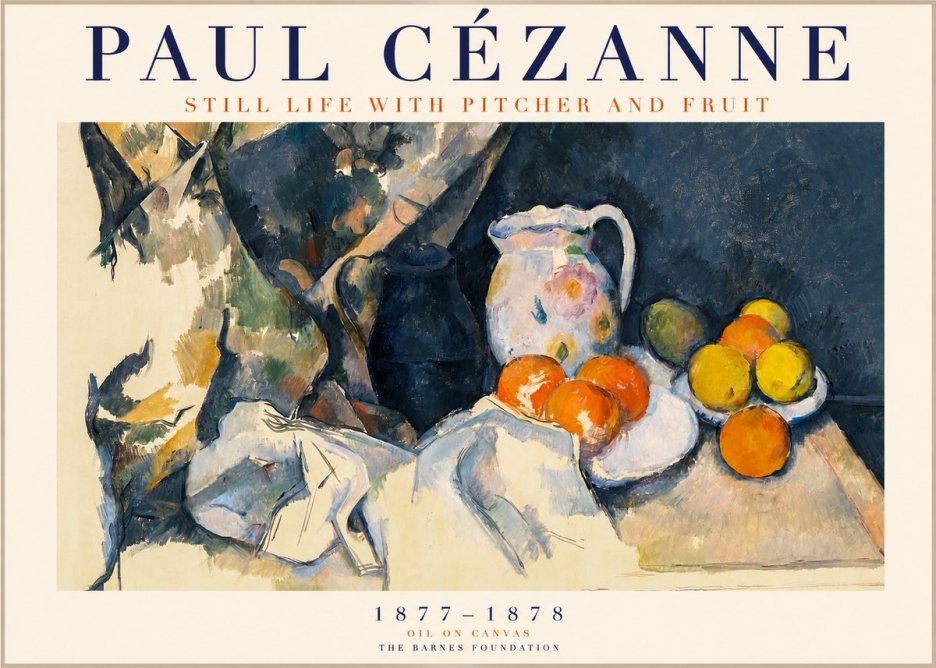 Paul Cézanne Still Life with Pitcher and Fruit No1 - Poster