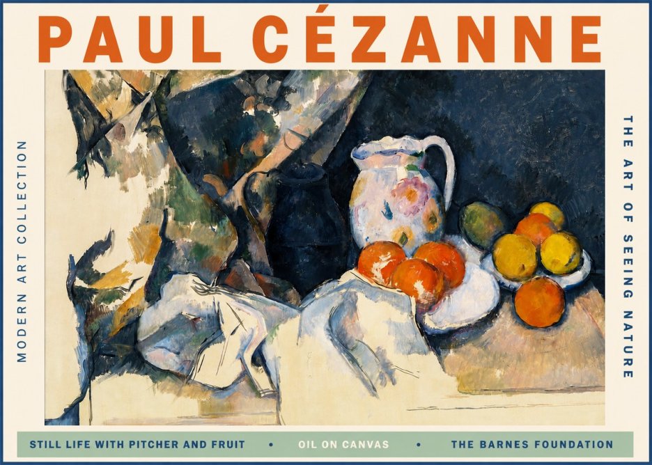 Paul Cézanne Still Life with Pitcher and Fruit No2 - Poster