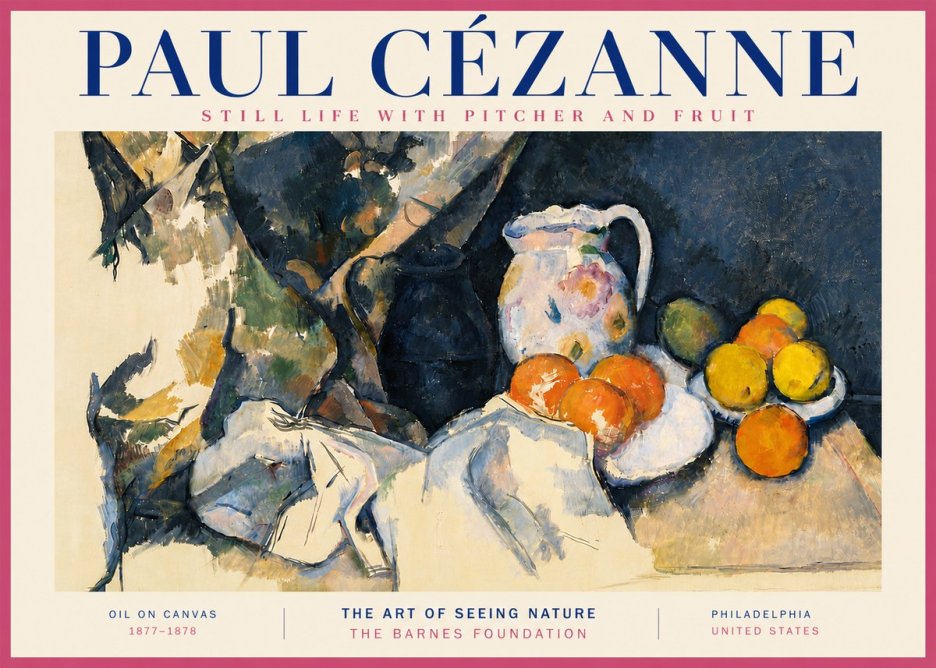 Paul Cézanne Still Life with Pitcher and Fruit No5 - Poster