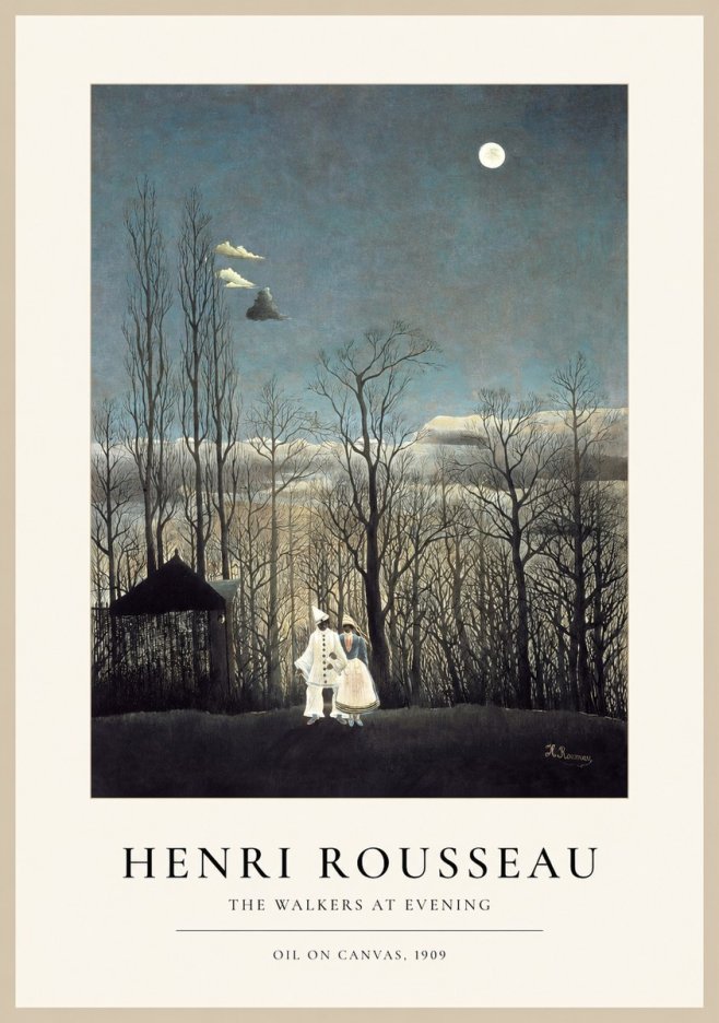 Rousseau The Walkers at Evening No1 - Poster