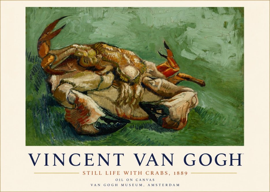 Van Gogh Still Life with Crabs No3 - Poster