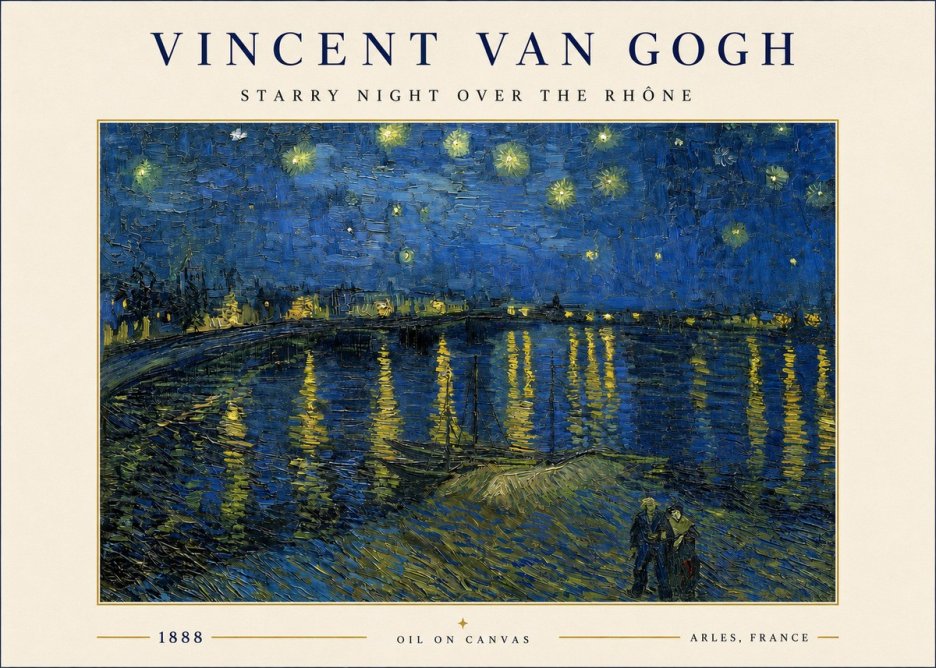 Van Gogh Starry Night over the Rhône No3 - Poster