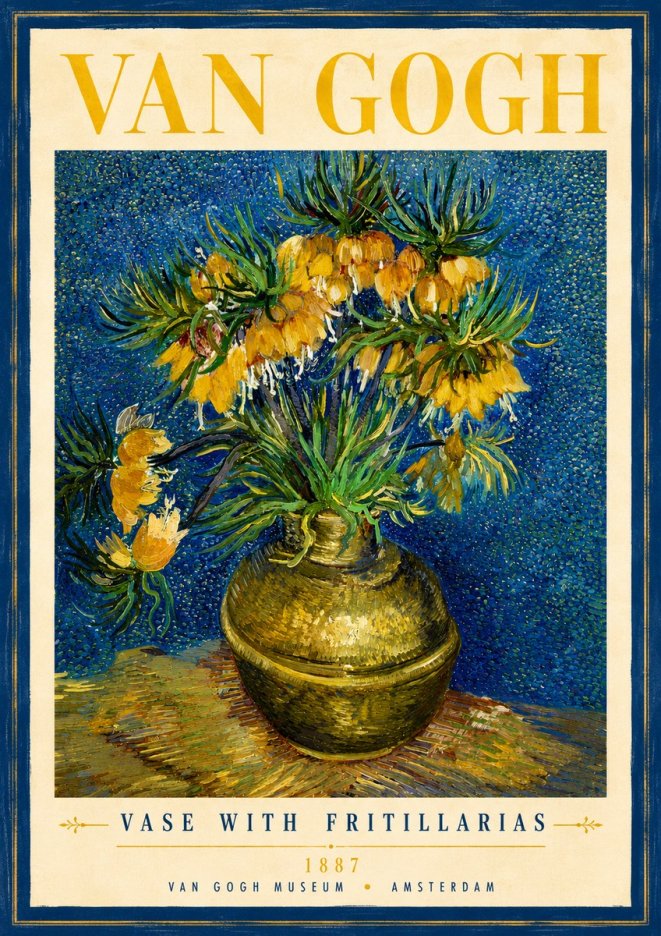 Van Gogh Vase with Fritillarias No3 - Poster