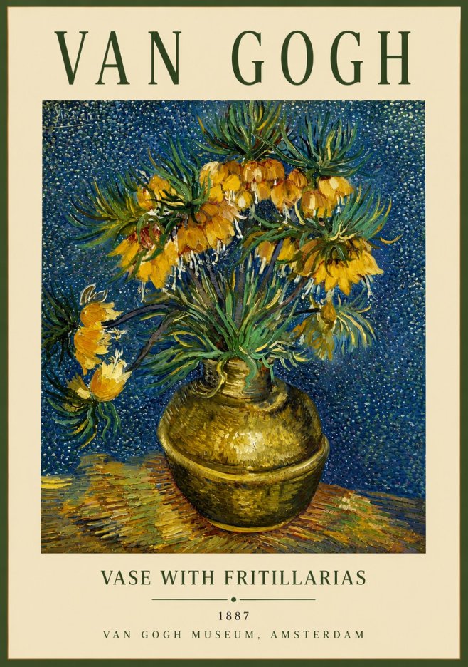 Van Gogh Vase with Fritillarias No5 - Poster