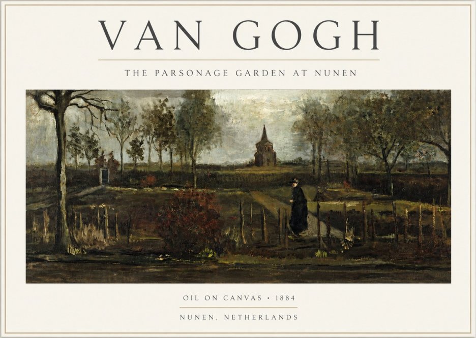 Van Gogh The Parsonage Garden at Nunen No3 - Poster