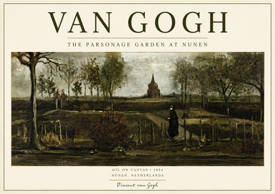 Van Gogh The Parsonage Garden at Nunen No4 - Poster