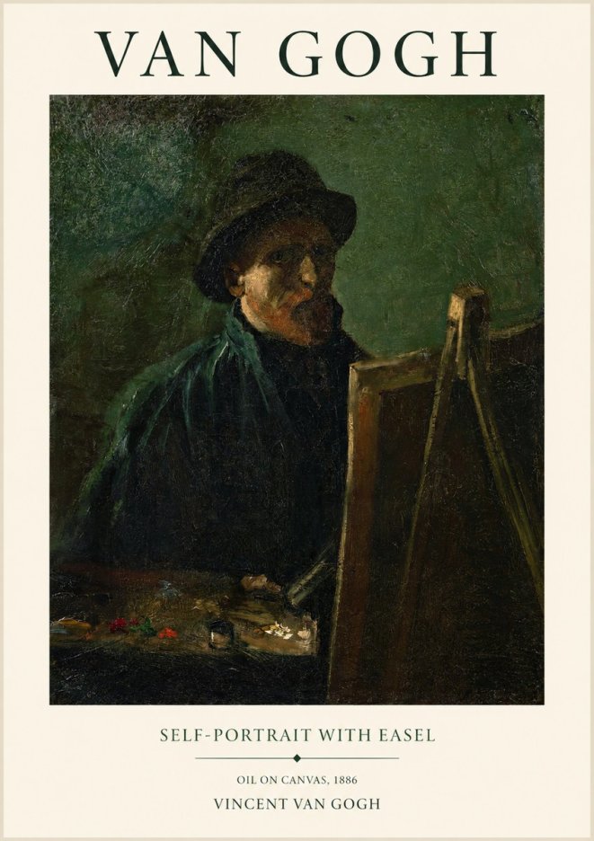 Van Gogh Self-portrait with Easel II No1 - Poster