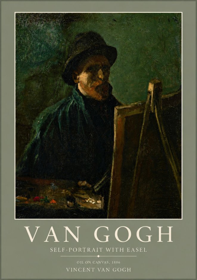 Van Gogh Self-portrait with Easel II No5 - Poster