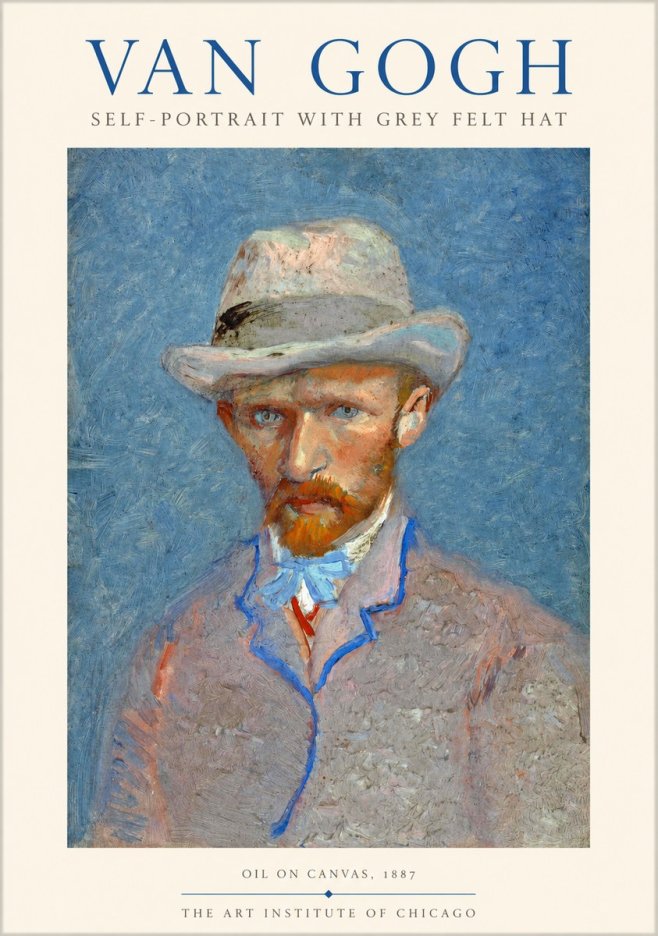 Van Gogh Self-portrait with Grey Felt Hat II No1 - Poster