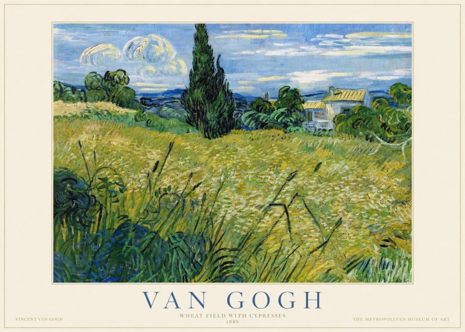 Van Gogh Wheat Field with Cypresses No1 - Poster