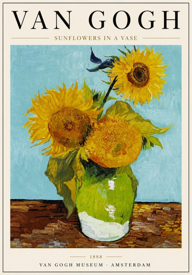 Van Gogh Sunflowers in a Vase No5 - Poster