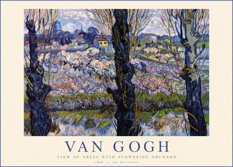 Van Gogh View of Arles with Flowering Orchard No1 - Poster