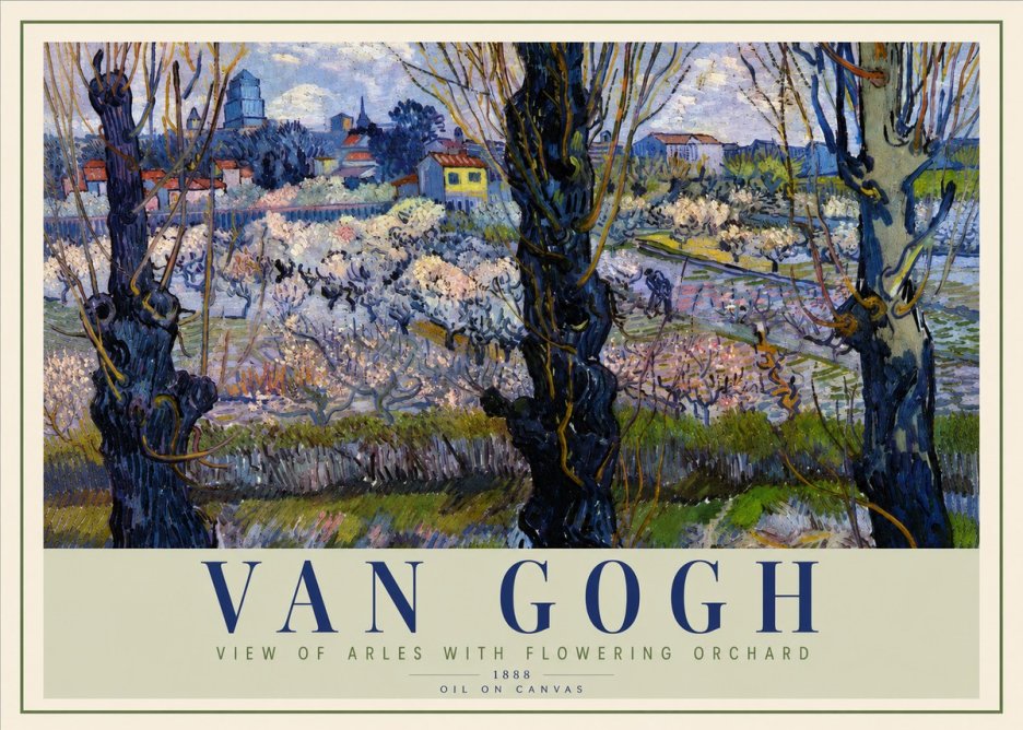Van Gogh View of Arles with Flowering Orchard No2 - Poster