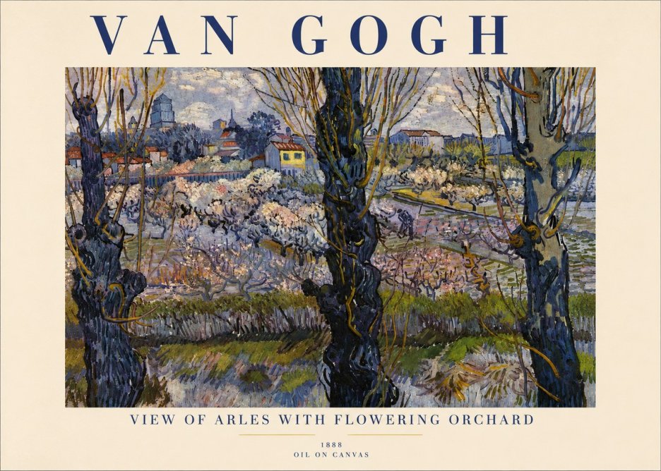 Van Gogh View of Arles with Flowering Orchard No4 - Poster