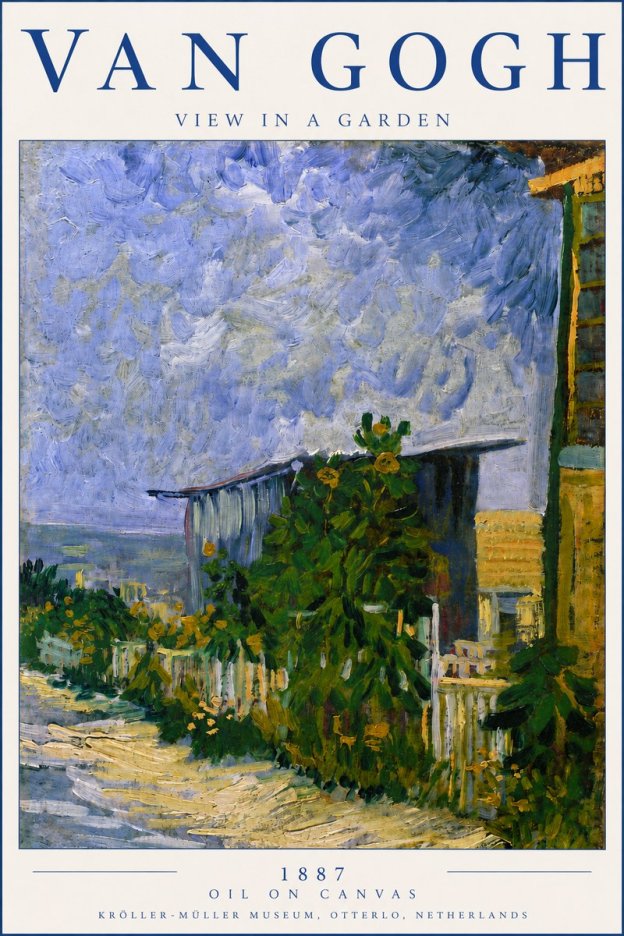 Van Gogh View in a Garden No3 - Poster