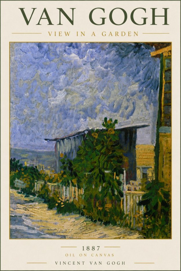 Van Gogh View in a Garden No4 - Poster