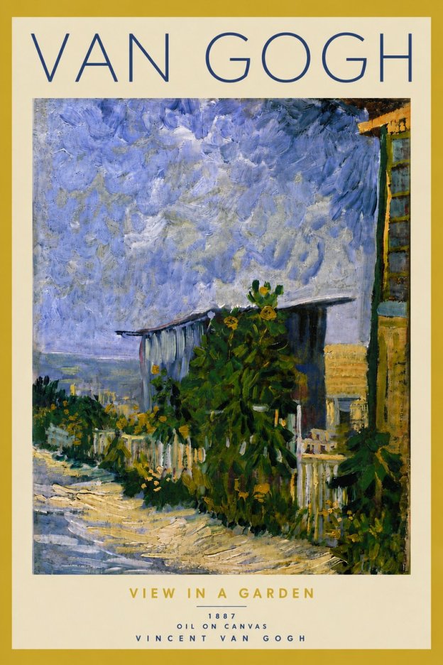 Van Gogh View in a Garden No5 - Poster