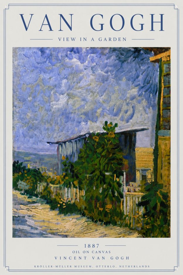 Van Gogh View in a Garden No6 - Poster
