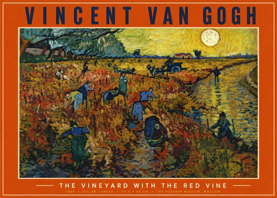 Van Gogh The Vineyard with the Red Vine No5 - Poster