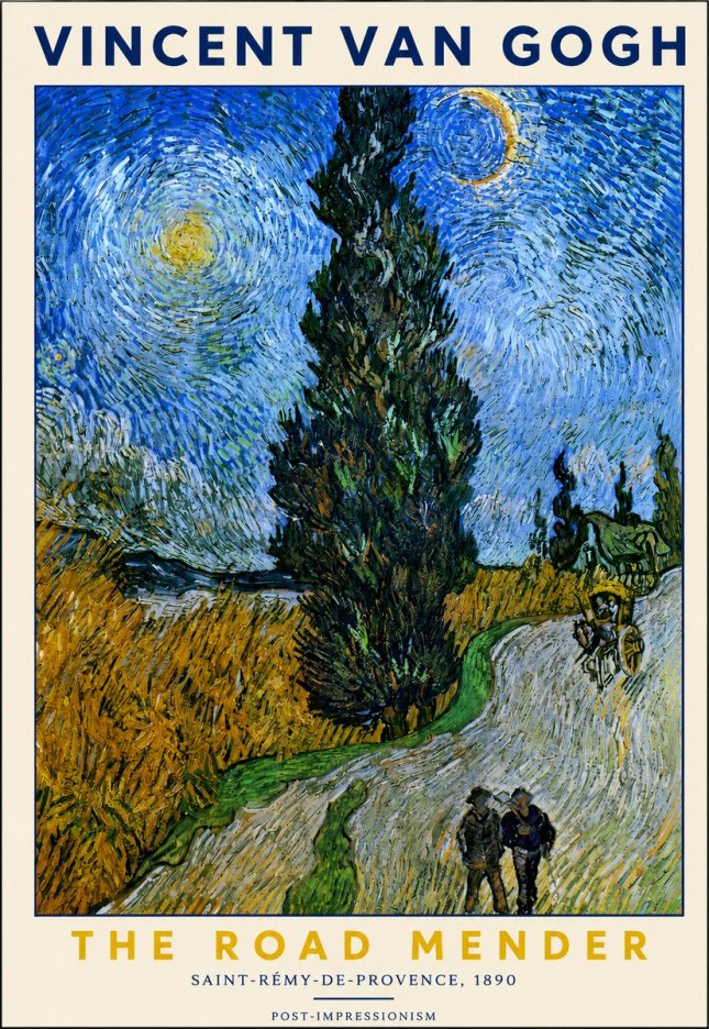 Van Gogh The Road Mender II No2 - Poster