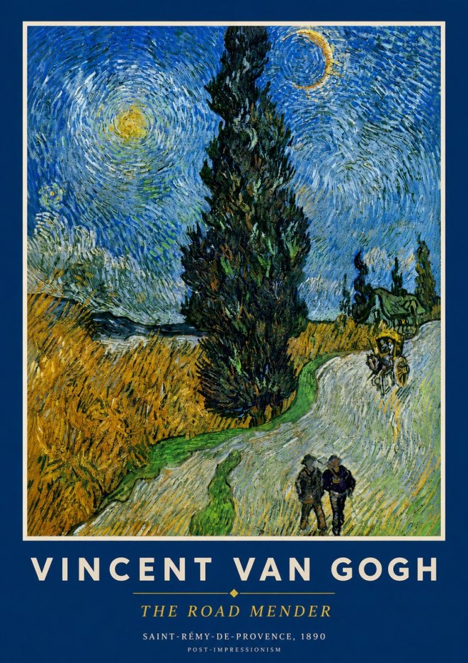 Van Gogh The Road Mender II No3 - Poster
