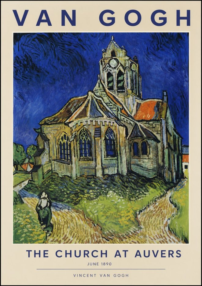 Van Gogh The Church at Auvers II No2 - Poster