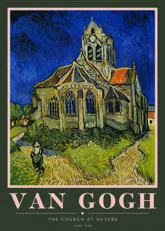 Van Gogh The Church at Auvers II No5 - Poster