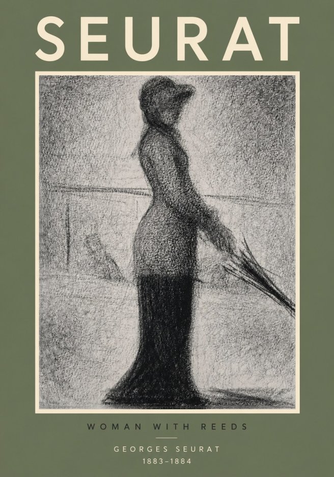 Seurat Woman with Reeds No2 - Poster