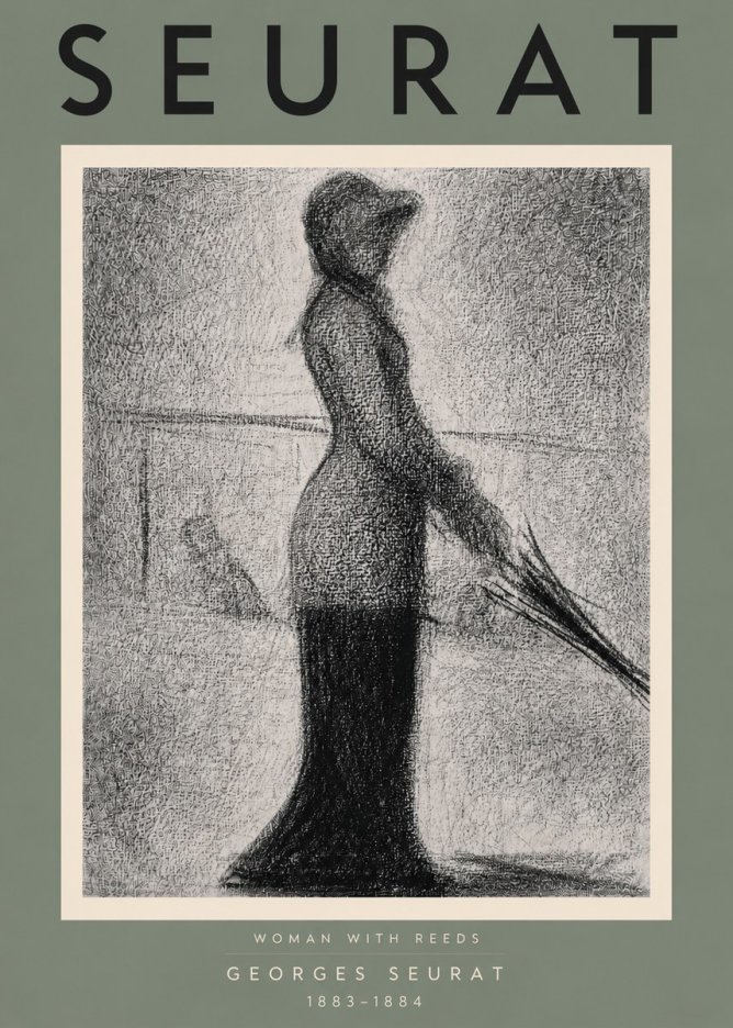 Seurat Woman with Reeds No4 - Poster