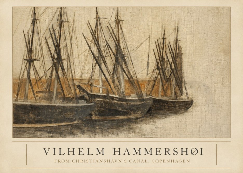 Vilhelm Hammershøi From Christianshavn's Canal, Copenhagen No3 - Poster