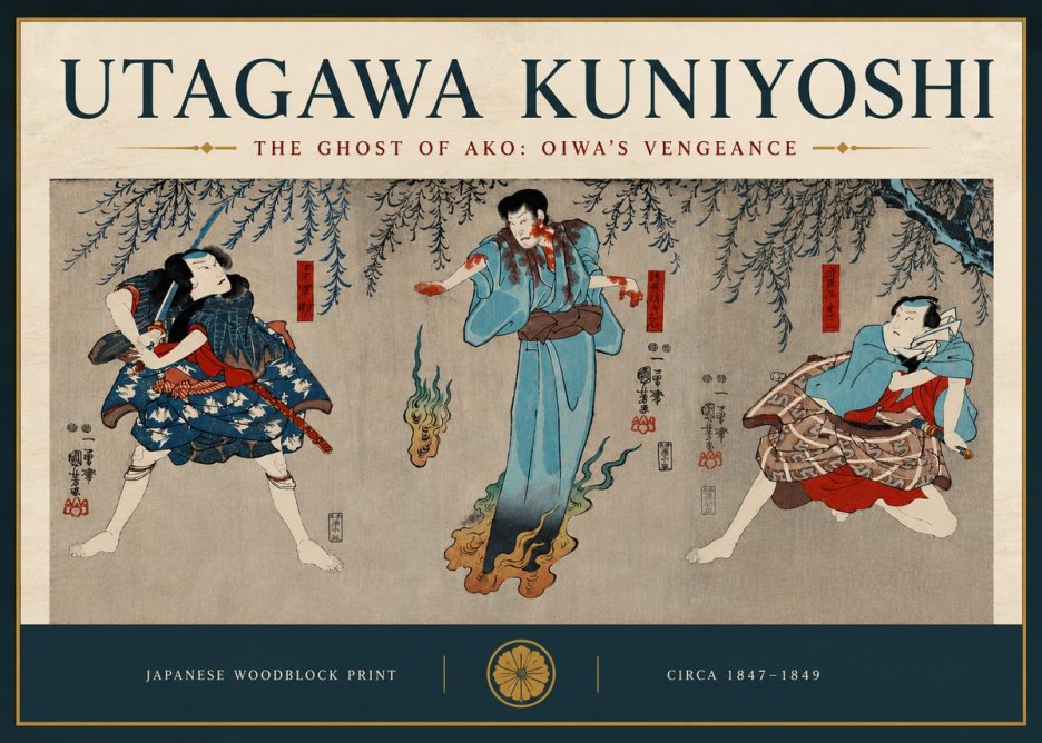 Utagawa Kuniyoshi The Ghost of Ako: Oiwa's Vengeance No5 - Poster