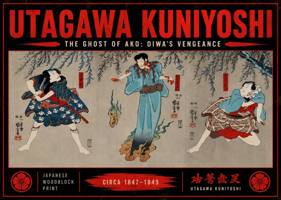 Utagawa Kuniyoshi The Ghost of Ako: Oiwa's Vengeance No6 - Poster