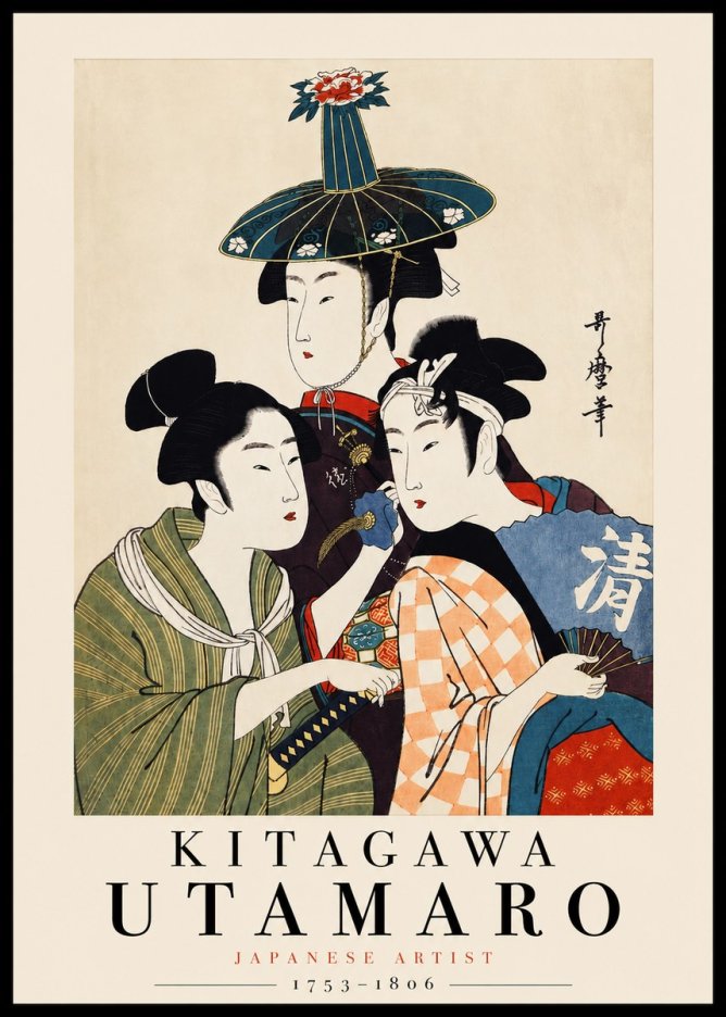 Kitagawa Utamaro Three Beauties No3 - Poster