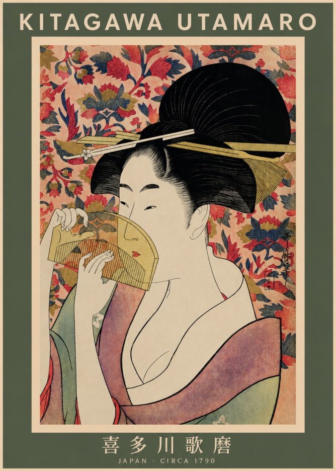 Kitagawa Utamaro Beauty with a Fan II No2 - Poster