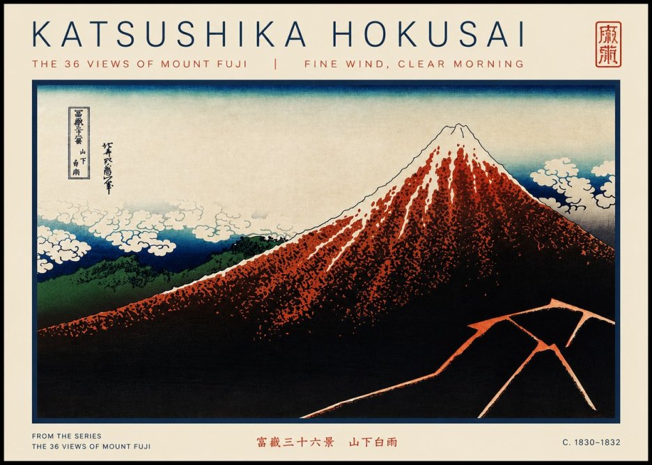 Katsushika Hokusai Fine Wind, Clear Morning No5 - Poster