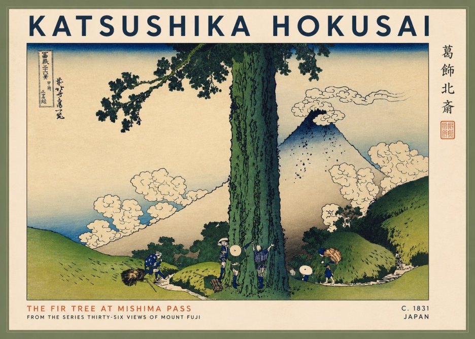 Katsushika Hokusai The Fir Tree at Mishima Pass No2 - Poster